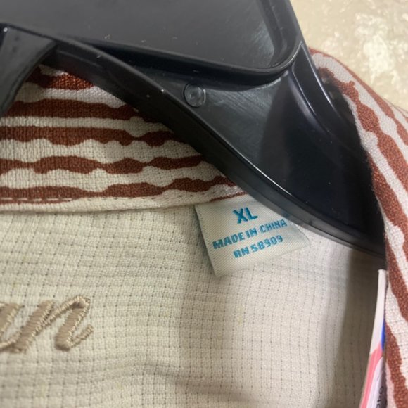 Caribbean Mens Silk Blend Short Sleeve Shirt Sz XL - Picture 4 of 5